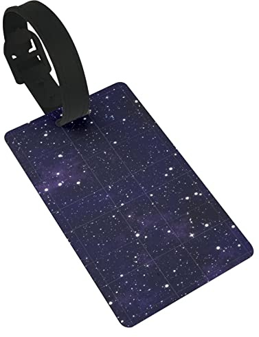 Blue Nebula Sky with Stars 2 Stück Gepäckanhänger, Sichtschutzabdeckung ID Label Loop und Adresskarte für Reisetasche Koffer