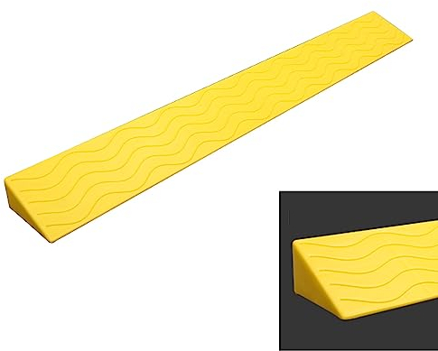 GODARM Türschwellenrampe Dreieckige Unterlage aus Kunststoff, Kleine Trittunterlage, Schwellenunterlage, Gefälleunterlage für zu Hause, mit Montagekleber (Color : Yellow, Size : 6.0 * 13 * 99CM)