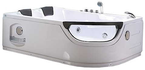 Baignoire Balnèo blanc Chromothérapie 180 X 120 cm 2 personnes - Luna