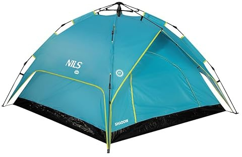 NILS Camp NC7819 Shadow Campingzelt für 3 Personen Blau | Familien-Kuppelzelt & Strandzelt | Pop-Up-Außenzelt | UV- & Feuerbeständig | Wasserdicht | Mit Tragetasche