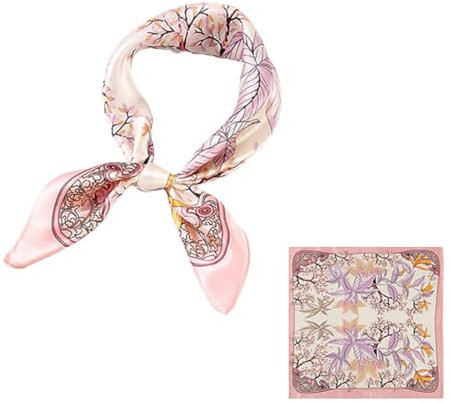 KGDUYC Women's Scarves,Women's Head Scarves,Glatter und weicher Seidenschal, Schal, Schal, rosa (70 * 70CM)