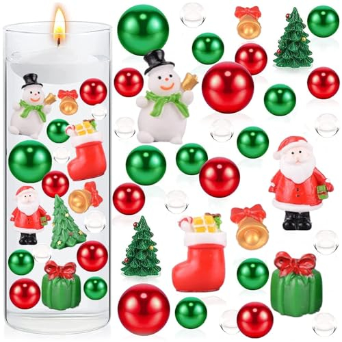 6042 Stück Weihnachtsvasenfüller, Wasserperlen Durchsichtig Weihnachten, Schwebende Weihnachtsvasenfüller, Weihnachtsperle für Vasenfüller, für Vasenfüller Schwimmende Weihnachten Deko