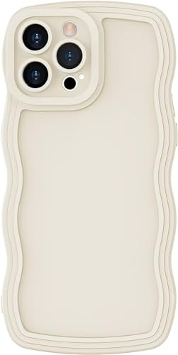 miyonsin Hülle für iPhone X/iPhone XS, Niedliche lockige Wellen Rahmenform Silikon Handyhülle, Flexible TPU Silikonhülle für Frauen Mädchen, Stoßfeste Schutzhülle für iPhone X/iPhone XS, Weiß