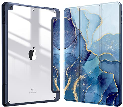 Fintie - Funda híbrida para iPad de 9 a 8 y 7ª generación (2021/2020/2019) (10,2 Pulgadas, Incluye lápiz Integrado), Transparente