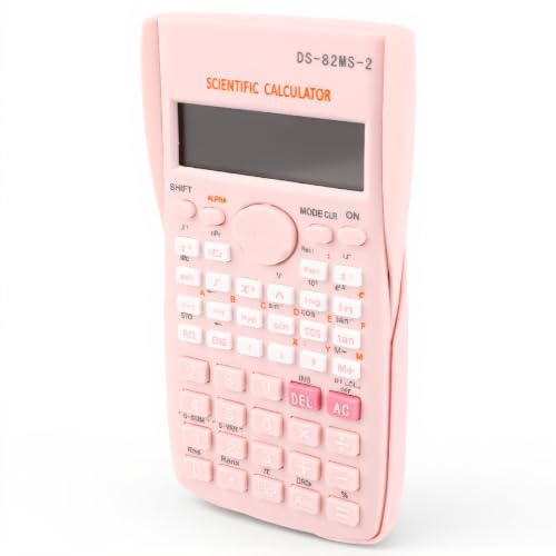 Wissenschaftlicher Taschenrechner, 12-Bit-Rechner mit Verschiebbarem Hardcover, 240 Funktionen, Großes Display, Mathematikrechner, für Grundschüler Bis Hin zu Studenten (Carnation)