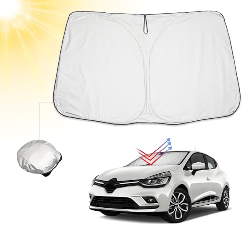 BIBIBO R*enault Clio 5 Cubierta de Parabrisas Delantero para Coche, Compatible con R*enault Clio 5 V 2020-2024, Cubierta para Parabrisas Delantero Plegable con protección UV, Parasol contra Rayos UV