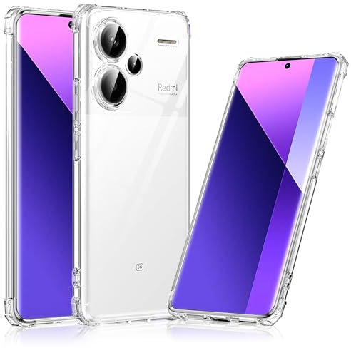 LeYi Funda para Xiaomi Redmi Note 13 Pro Plus 5G, Carcasa Armor Silicona Soft Skin TPU Case Antigolpes Cover, Transparente