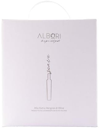 ALBORI Soave - Olio Extravergine di Oliva Italiano 3 Litri Estratto a Freddo, Olio di Oliva Extra Vergine Olive Leccino/Peranzana Delicato per Pesce Carne Verdura, Versatore Antispreco, NUOVO 2024/25