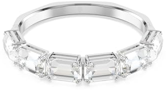 Swarovski Millenia Bangle Bracelet, Clear Octagon-Cut Crystals in a Rhodium-Finished Setting, Size L, Part of the Millenia Collection