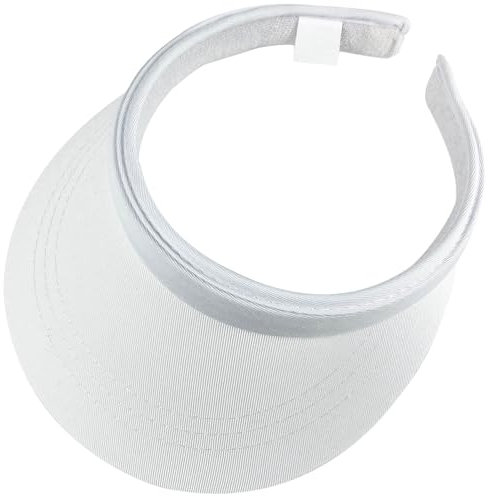 Visor Hat Women Adjustable Cap Sports Slip-On Sun Visors Men Outdoor Golf Beach Travel Tennis Hats(White)