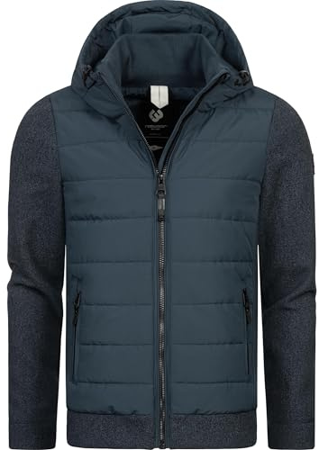 Ragwear Herren Übergangsjacke leichte Steppjacke kurz mit weichen Ärmeln und Kapuze Doryan Mel YOUMODO Night Blue Gr. L