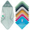Kapuzenhandtuch Baby mit Namen Bestickt, Oeko-TEX® Standard 100 - Personalisiertes Babyhandtuch mit Kapuze aus Reiner Baumwolle mit gesticktem Namen und Motiv (Mint, 80 x 80 cm)