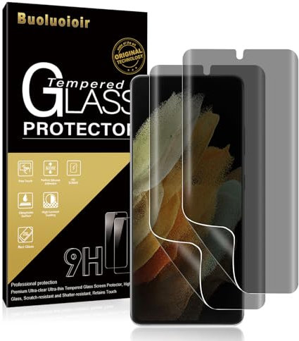 Buoluoioir Lot de 2,Protection D'écran Avant Anti-Espion pour Samsung Galaxy S21 Ultra 5G,Film de Protection d'écran avec Haute Protecteur pour S21 Ultra 5G Écran Anti-Espion