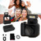 Mini Retro Camera, Keychain Camera, Tiny Nostalgic Camera, 1080p HD Mini Camera with LED Flash Light, Portable Travel Miniature Pocket Snap Camera with Necklace (Black, 32G)