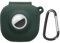 kwmobile 2-in1 Hülle kompatibel mit Beats Fit Pro und AirTag - Kopfhörer Case - Weiches Silikon Cover - Schutzhülle mit Karabiner - Dunkelgrün