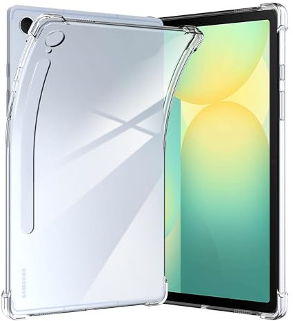 Anoowkoa TPU Case for Samsung Galaxy Tab S10 FE Plus/Tab S10 FE+ 13.1 inch Tablet Case Clear with Built-in Camera Lens Protector Thin Transparent Protective Back Cover Soft Flexible Bumper Hybrid