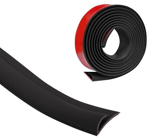 ACESOME Selbstklebende Randleiste für Teppiche, PVC Übergangsprofil Selbstklebend, Übergangsleiste Teppichleisten Selbstklebend Geeignet für 3-12 mm Dicke (Schwarz, 2m)