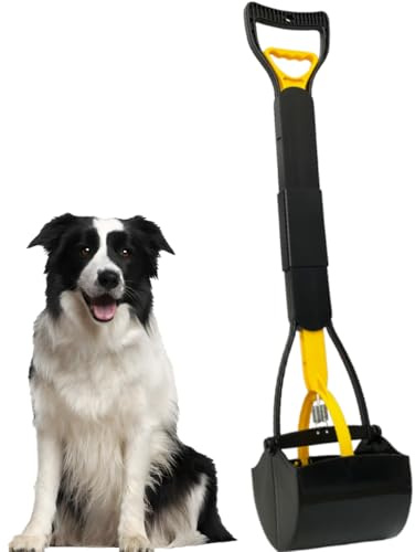 ienjoyed Pelle à déjections canines incassable pour chiens de petite, moyenne et grande taille, avec manche de 71,1 cm de long, outil de ramassage de déjections canines, outil de ramassage de