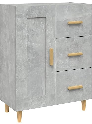 Yamxder Sideboard Betongrau 69,5x34x90 cm, Kommode aus Holzwerkstoff mit Schubladen und Fächern, Moderner Beistellschrank für Wohnzimmer und Flur, Anrichte in Beton-Optik