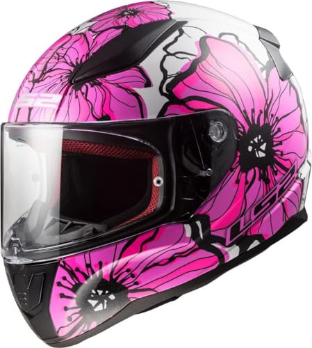 LS2, Integraler Motorradhelm Rapid Poppies Pink, XL