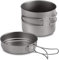 Lixada Titan Topf Set - 1100ml/1600ml Topf + 350ml/500ml Pfanne, Φ125*102mm, Mit Faltbarem Griff, Für Outdoor Camping, Wandern (1600ml + 500ml)