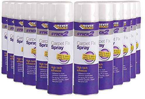 12 x Everbuild Carpet Adhesive Sticking Spray Glue - 500ml