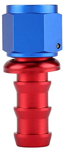 Qiilu Fuel Hose End Fitting, AN10 Straight 45 90 180 Degree Push On Lock Oil Gas Fuel Line Hose End Male Fitting Straight Fuel Line Hose End Fitting(0°)