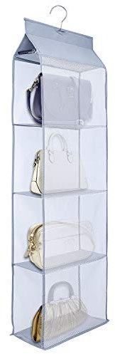 MaoXinTek Handtaschen Aufbewahrung Faltbar Taschenorganizer Hängende mit 4 Fach Organizer für Taschen für Wohnzimmer Schlafzimmer Kleiderschrank