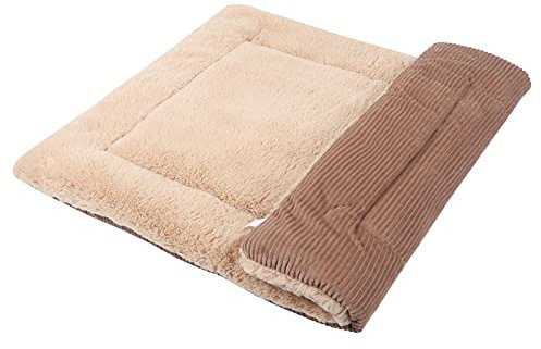 Vejaoo Hundematte Weiche und warme Matte Liegedecke für Hunde und Katzen Sofa für Heimtiere XZ014 (L (90 X 60CM), Wick Khaki)