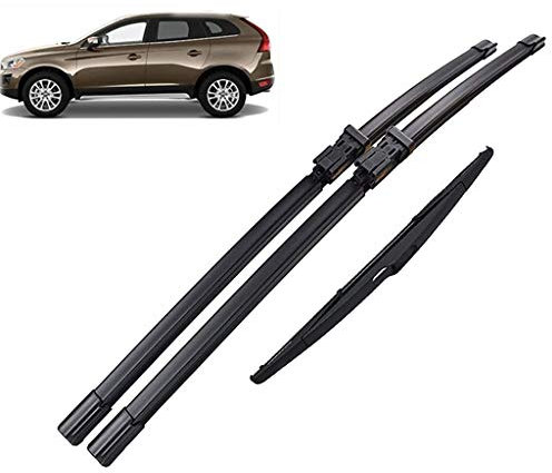 BDXZJ Vorne Und Hinten Wischerblätter Set, Scheibenwischer Vorne Hybrid Wischerblätter, Frontscheibenwischer Kompatibel für Volvo XC60 2012-2017 2016 2015