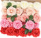 N&T NIETING Künstliche Rosen Blume, 30 Stück Deko Blumen Fake Rosen mit Stielen DIY Hochzeit Blumensträuße Braut Zuhause Dekoration, Dunkelrot