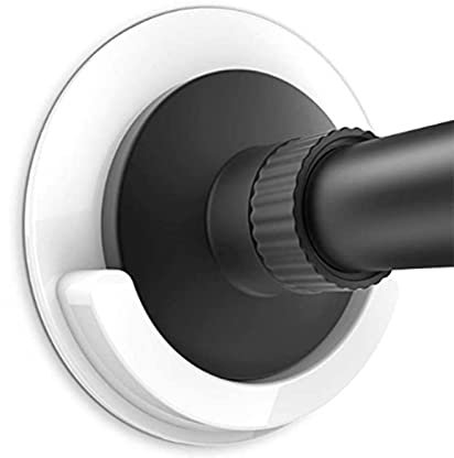 MOVKZACV Lot de 2 supports de tringle à rideau de douche adhésifs, fixation murale, installation sans perçage, sans perçage, tringle à rideau de douche non incluse (blanc)