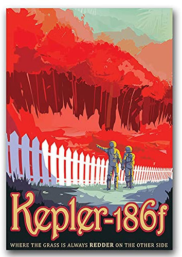 Vintage Posteria Poster Vintage Anschlag Deko Ohne Rahmen WandKunst Posters Moderne Zimmer 40x60 cm Wandbilder Schlafzimmer Wand Kunst Bild Bilder - Space Futur Nasa Kepler