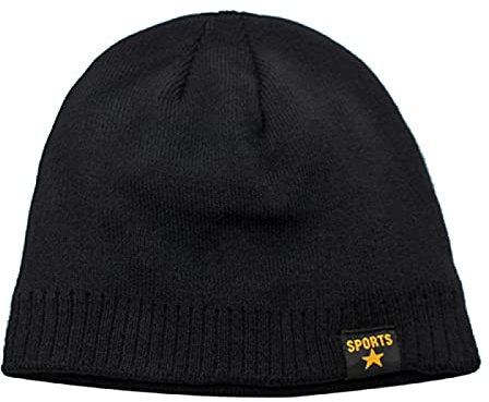 WQZYY&ASDCD Mütze Beanie Hut Strickmütze Herren Skullies Beanies Damen Mütze Beanie Mütze Dick Warm Bonnet Herren Mütze One Size Schwarz