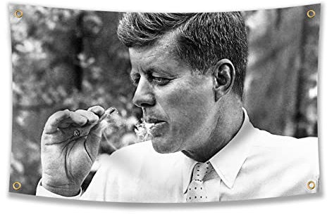 Johnny Politics John F Kennedy JFK Zigarrenflagge, 90x150 cm, lustiges Poster, langlebige Männerhöhle, Veranstaltungen, Festivals.