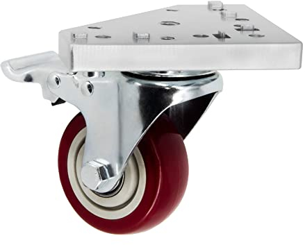 SCHMIDT systemprofile 10x Lenkrolle mit 3D-Platte Nut 8 Schwerlastrolle Bremse Transportrolle Aluprofil-Zubehör