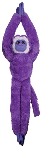 Deluxebase EcoBuddiez Tree Huggers - Singe-Écureuil Violet de Petite Peluche à Suspendre de 55 cm fabriquée en Bouteilles Plastique recyclées. Jouet Peluche Doux & écologique, Cadeau pour Enfants