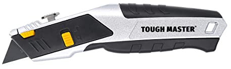 TOUGH MASTER Razor Sharp Trimming Knife, Plus 4 Blades with Internal Blade Storage Capacity, Strong Grip, Quick Release Mechanism for Blade Removal DIY Tool (TM-UTK194A)