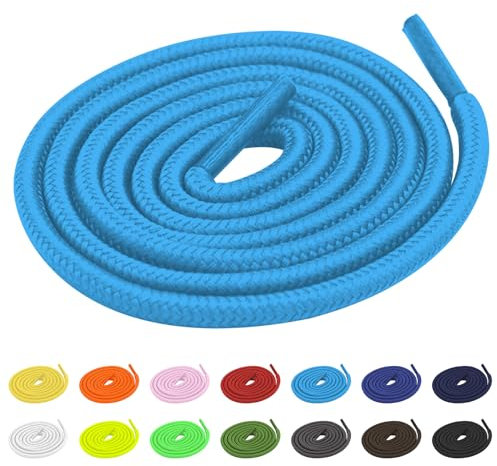 TBOC Lacci Laccetti Stringhe Tondi [Azurro] Laccio [120 cm] Scarpe Sneakers Scarponi Compatibile con Timberland Nike Air Force Jordan Dr Martens Adidas Converse Bambini Adulti Trekking