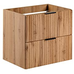 PIASKI ADEL Oak Meuble de lavabo avec plan de travail encastré suspendu 60 cm