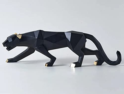 Western Eiderdown Presents Schwarzes Jaguar -Showpiepe Für Wohnkultur/Schwarze Panther Statue Für Wohnzimmerdekor, Cheetah Showpiece Office Decor Gegenstand #Aport-528