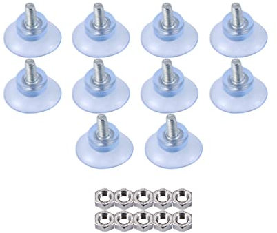 ZAYRAY 10 Stück Gummi Saugnapf für Glastischplatten mit M6 Schraube