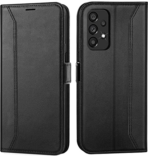 Verco Custodia per Samsung Galaxy A52, A52s 5G 6,5 pollici Premium Flip Cover Custodia a libro per Samsung A52 4G/5G, Nero