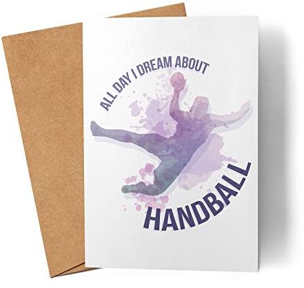 Kartentraumland All Day I Dream About Handball Karte Handballer Handballspieler Verein Freund Grußkarte