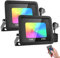 RGB LED Strahler mit Stecker 10W,LED Fluter mit Fernbedienung & Memory-Funktion,16 Farben 4 Modi Farbwechsel Flutlichtstrahler,IP66 Wasserdicht LED Außenstrahler für Garten Party Stimmungslichter