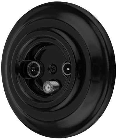 Unterputz Porzellan Retro Antennendose 3-Loch, All-in-One, Serie PR1 schwarz