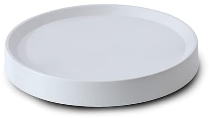 Chariot à Roulettes Plantes, Caddy de Plante avec Casiers, Soucoupe Plante Ronde en Plastique, Transporteur de Pots avec Roues Cachées, Chariot pour Pots de Plantes Exterieur Intérieur,Blanc,40cm