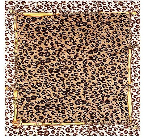 Yurosiay Damen Seide Schal 130×130cm Seidentuch Leopardenmuster Mode Seide Halstuch Elegant Bandana Tuch Seide Schal Leopardenmuster Weich Leicht Seidenschal Kopftücher Damen Seide Khaki