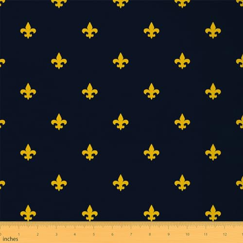 Fleur de lis Tissus au Metre, Classic Luxury Floral theme Tissu 184x150cm, pour Chaises et projets de bricolage à la maison, décoration Vintage