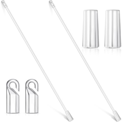 2 Pieces Blind Wand Vertical Blinds Replacement Parts Blind Stick Rod with Hook and Grip Clear for Window(Plastic,36 Inch)